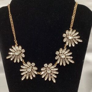 J. Crew Gold and Silver Floral Necklace
